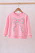 Pink hand-sewn bow mom&me sweatshirt