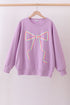 Purple hand-sewn bow mom&me sweatshirt