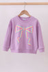 Purple hand-sewn bow mom&me sweatshirt