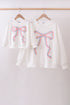 Cream hand-sewn bow mom&me sweatshirt