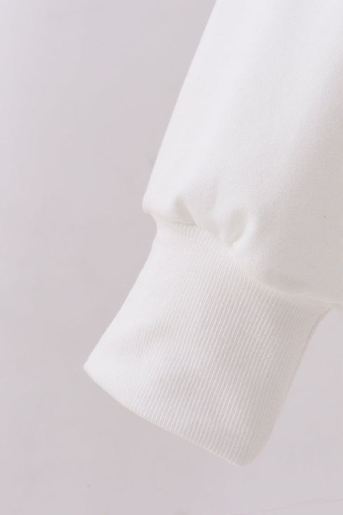 Cream hand-sewn bow mom&me sweatshirt