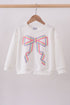Cream hand-sewn bow mom&me sweatshirt