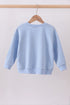 Blue hand-sewn bow mom&me sweatshirt
