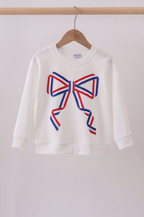 Cream hand-sewn bow mom&me sweatshirt