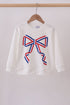 Cream hand-sewn bow mom&me sweatshirt