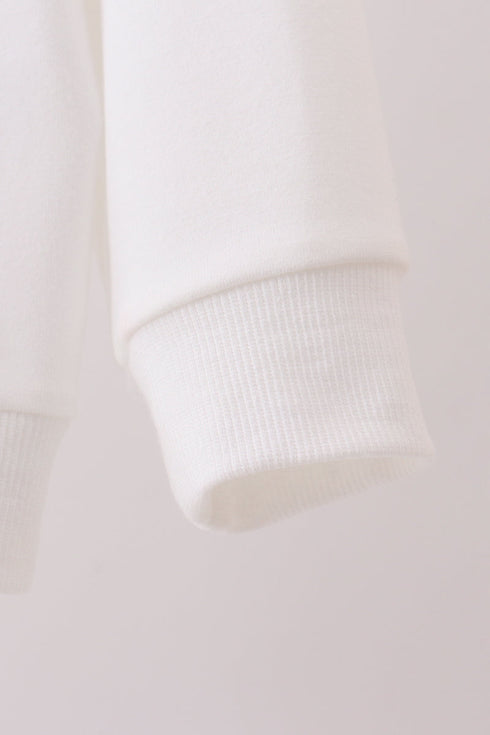 Cream hand-sewn bow mom&me sweatshirt