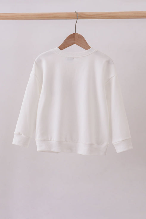 Cream hand-sewn bow mom&me sweatshirt