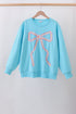 Blue bow hand-sewn mom&me sweatshirt