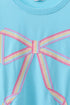 Blue bow hand-sewn mom&me sweatshirt