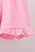 White cross smocked ruffle shorts set