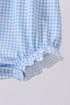 Blue character embroidery gingham bubble