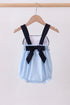 Blue character embroidery gingham bubble