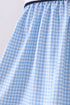 Blue character embroidery gingham bloomer set
