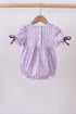 Lavender floral smocked ruffle bubble