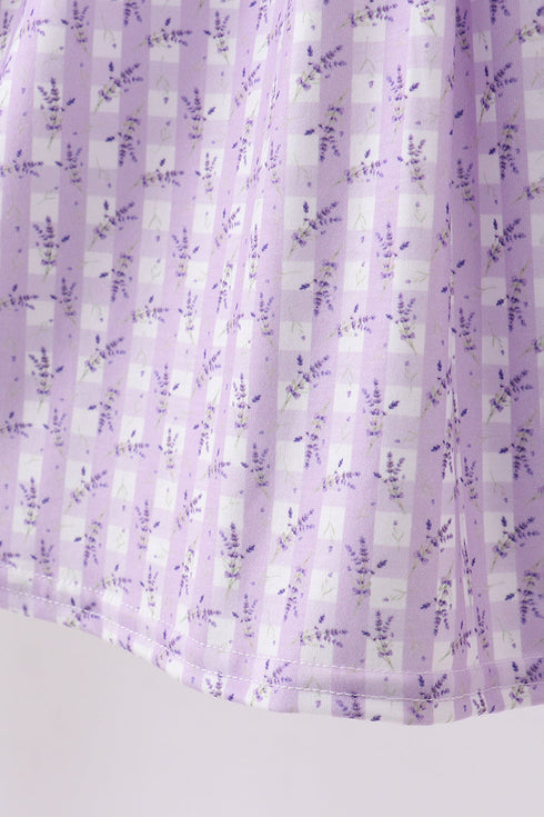 Lavender floral smocked ruffle dress