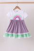 Purple lace rainbow ruffle dress