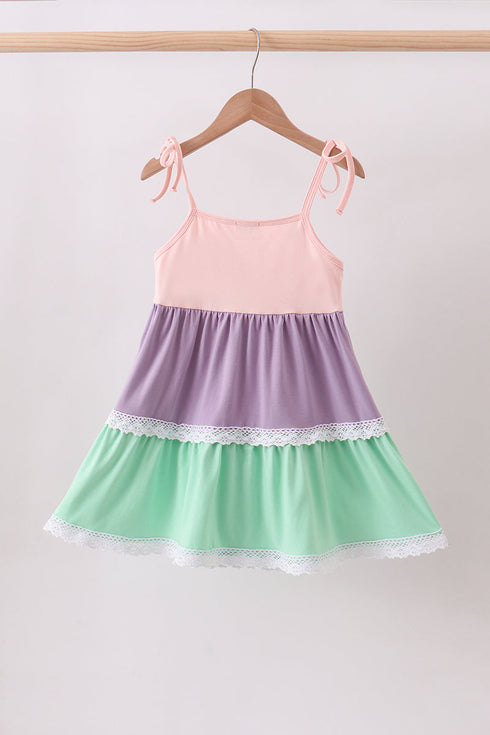 Purple lace rainbow tiered dress