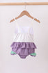 Purple lace rainbow ruffle one-piece swimsuit