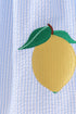Blue lemon embroidery seersucker dress