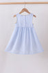 Blue lemon embroidery seersucker dress