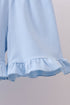 Blue flag smocked ruffle shorts set