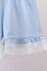 Blue floral lace smocked shorts set