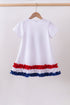 White bow sequin ruffle dress