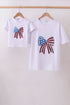 White bow sequin mom&me top