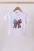 White bow sequin mom&me top