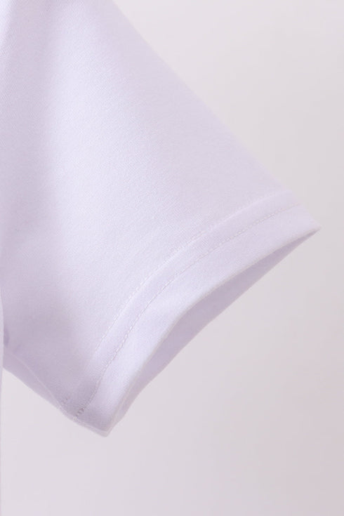 White bow sequin mom&me top