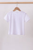 White bow sequin mom&me top