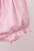 Pink fireworks flag smocked jacquard scalloped ruffle bloomer set