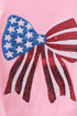 Pink flag bow sequin mom&me top
