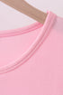 Pink flag bow sequin mom&me top