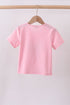 Pink flag bow sequin mom&me top