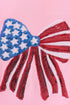 Pink flag bow sequin mom&me top