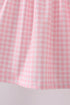 Pink flag embroidery gingham ruffle shorts set