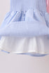 Blue Stripe Bow Smocked Seersucker Ruffle Shorts Set