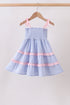 Blue Stripe Smocked Seersucker Mom Dress