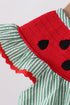 Green Watermelon Stripe Smocked Embroidered Seersucker Bubble