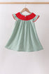 Green Watermelon Stripe Smocked Embroidered Seersucker Dress