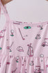 Pink golf print tiered dress