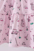 Pink golf print tiered dress