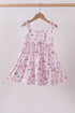 Pink golf print tiered dress