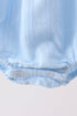 Blue Bow Smocked Embroidered Jacquard Bubble