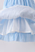 Blue Bow Smocked Embroidered Jacquard Dress