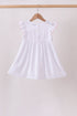 White Bow Smocked Jacquard Dress