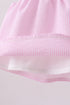 Pink stripe seersucker strawberry smocked bloomer set