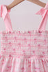 Pink bow smocked ruffle dress