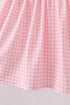 Pink Gingham Animal Embroidered Set